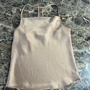 Pleione Rose Gold Satin Halter Cami